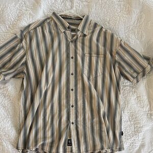 Kuhl Men's Casual Striped Shirt - Tan, Gray, Blue